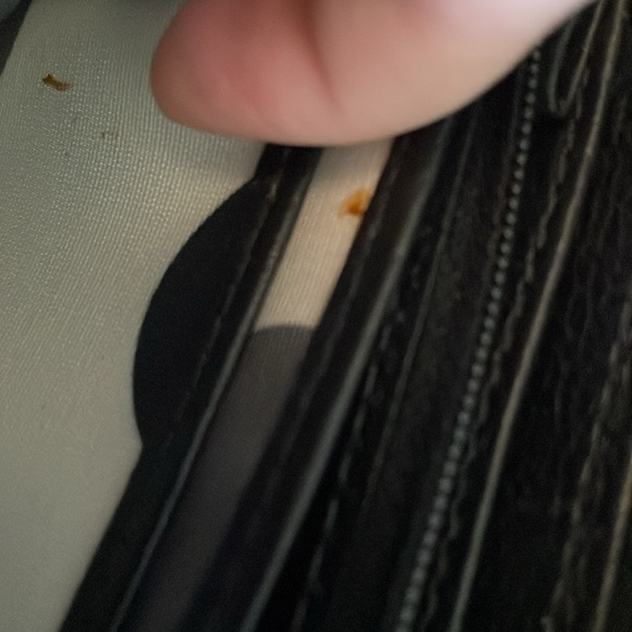 NWOT Kate Spade black leather zip around wallet, polka dot interior - Picture 6 of 8